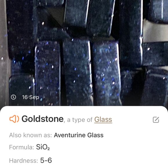 Dark Blue Goldstone Short Adjustable  Necklace - Picture 10 of 11